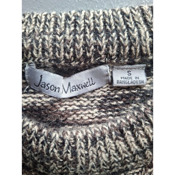 Jason Maxwell Sweater Marled Knit Small Brown Pullover Cozy Chic Layering Fall - Picture 4 of 9